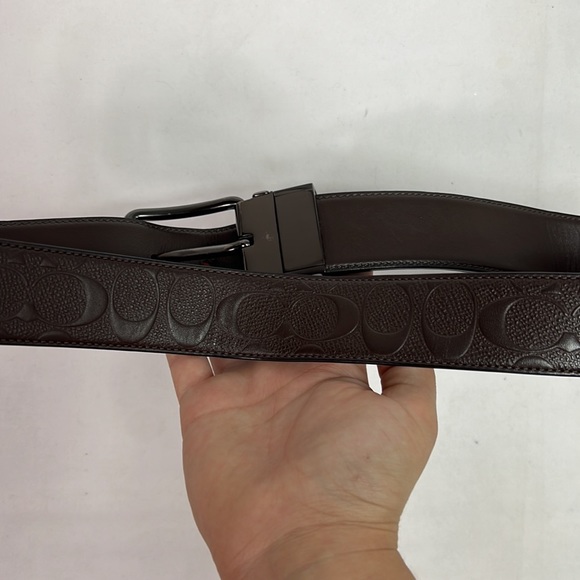 #1172 Coach Leather Brown Belt with Designs - Picture 2 of 5